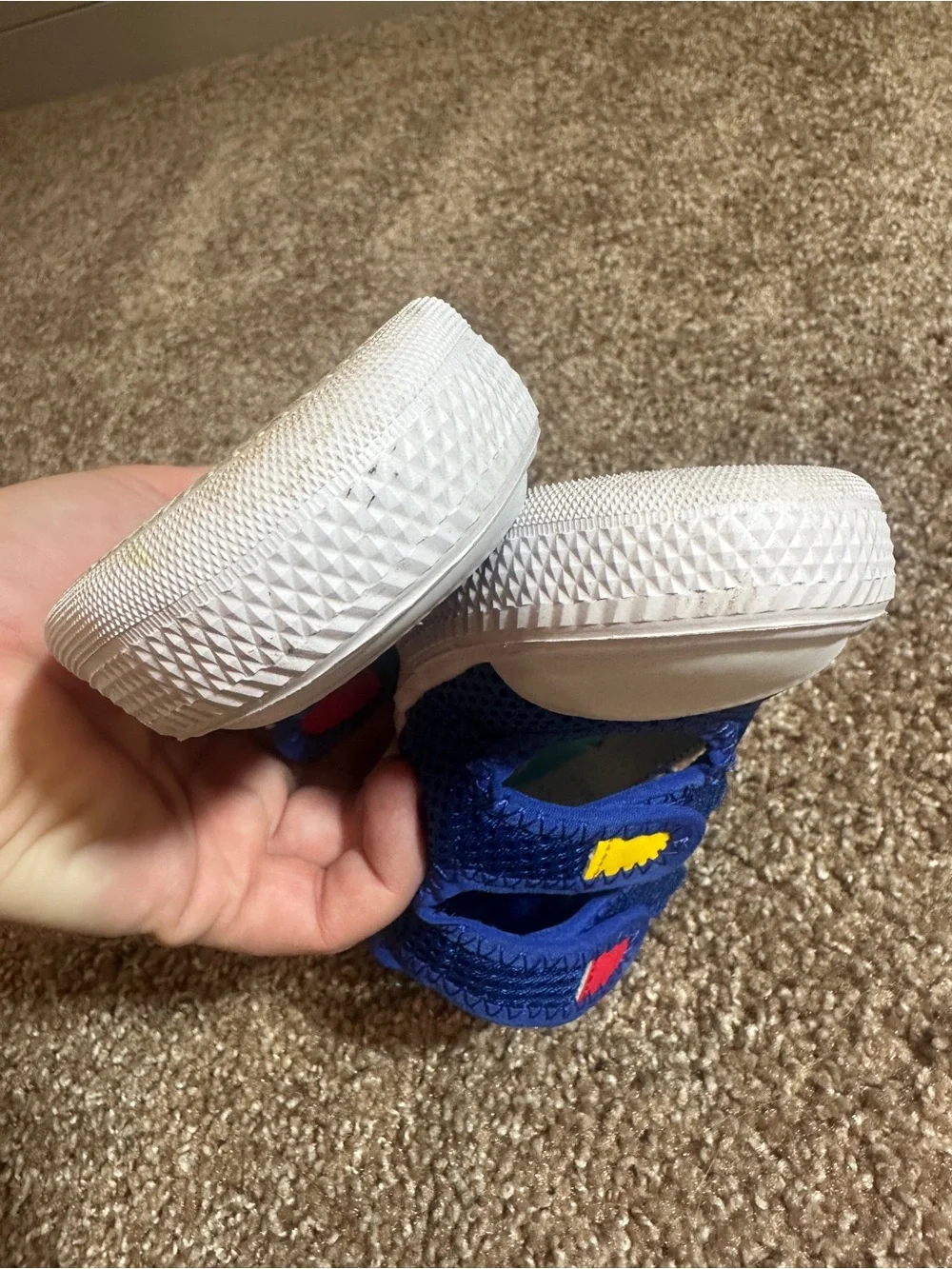 Converse Kids Navy Blue Mesh Sneakers with Red and Yellow Accents